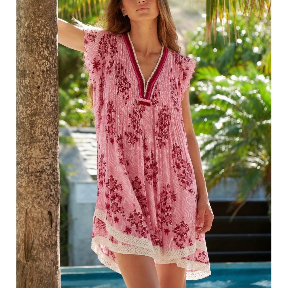 POUPETTE ST. BARTH Sasha Mini Dress in Pink and Red Floral
